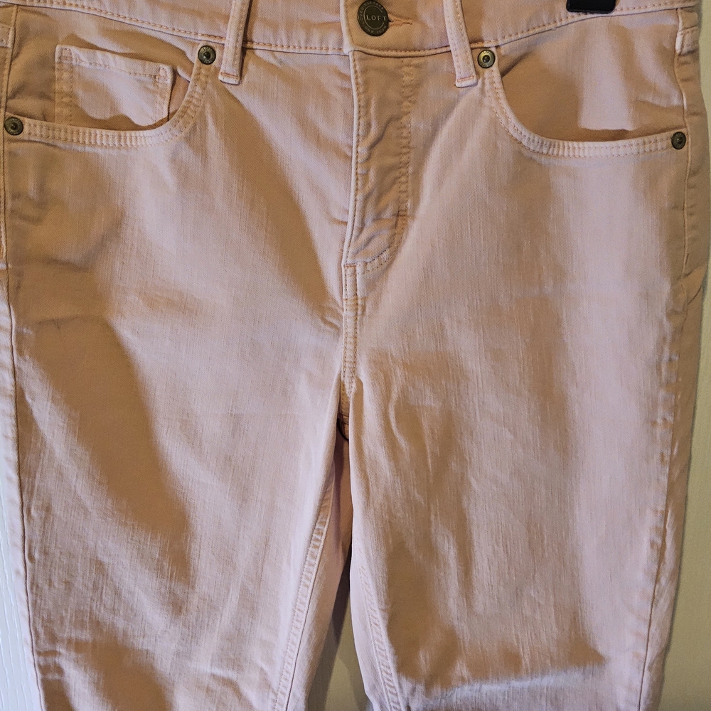 1 Preloved EUC Size 28 LOFT Pink Ankle Cropped Jeans - Picture 6 of 9